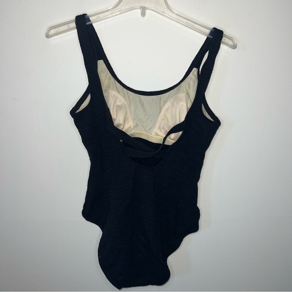Mainstream Vintage Black Textured One Piece Swimsuit Size 12 - Picture 4 of 9
